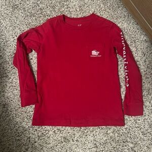 Vineyard Vines, youth, long sleeve shirt, red, Merry Christmas, size 5